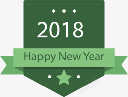 2018绿色多边形标签素材