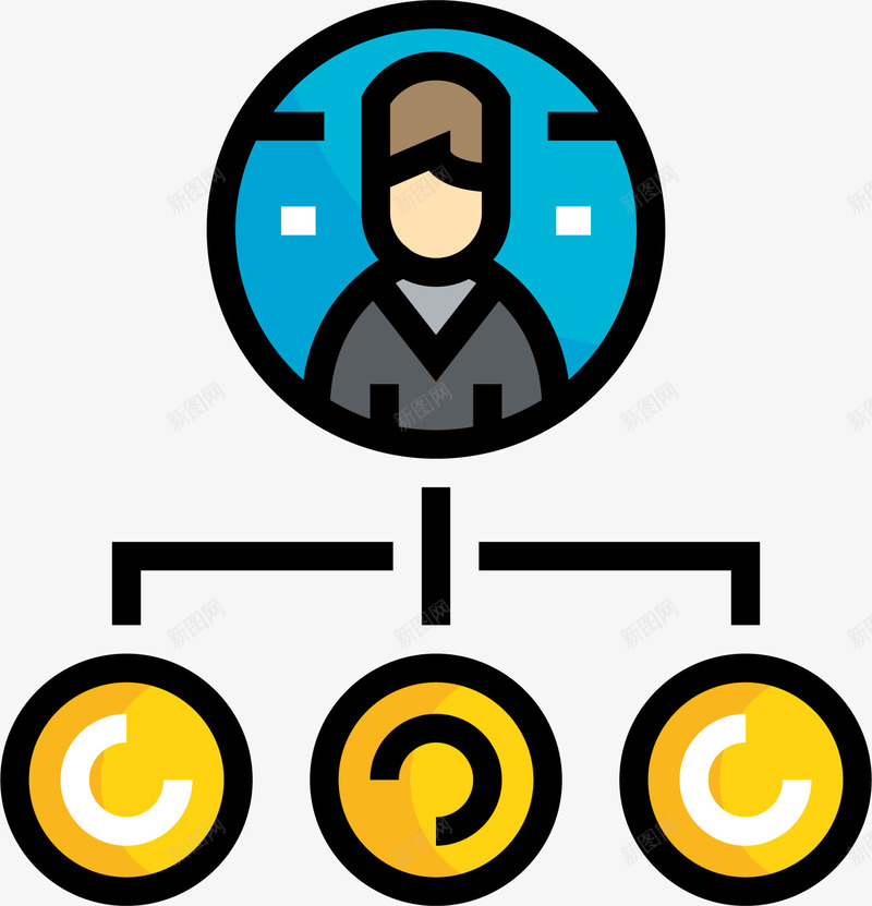 人员架构图标png_新图网 https://ixintu.com 人员架构 商务图表 图标icon 层次结构 组织架构 组织框架