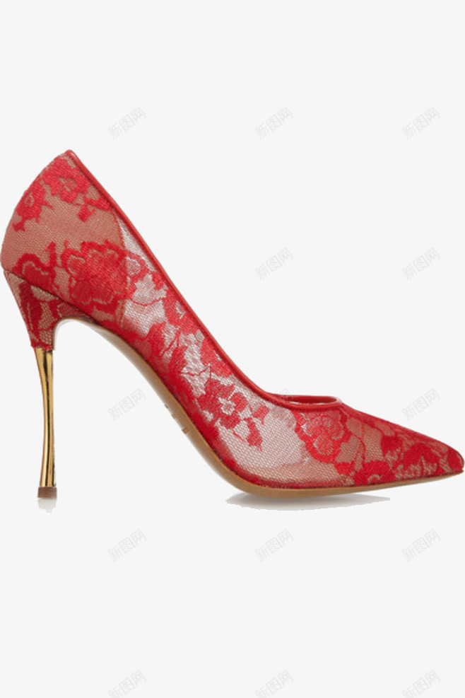 红色蕾丝高跟鞋矢量图eps免抠素材_新图网 https://ixintu.com 性感 红色 蕾丝 高跟鞋 矢量图