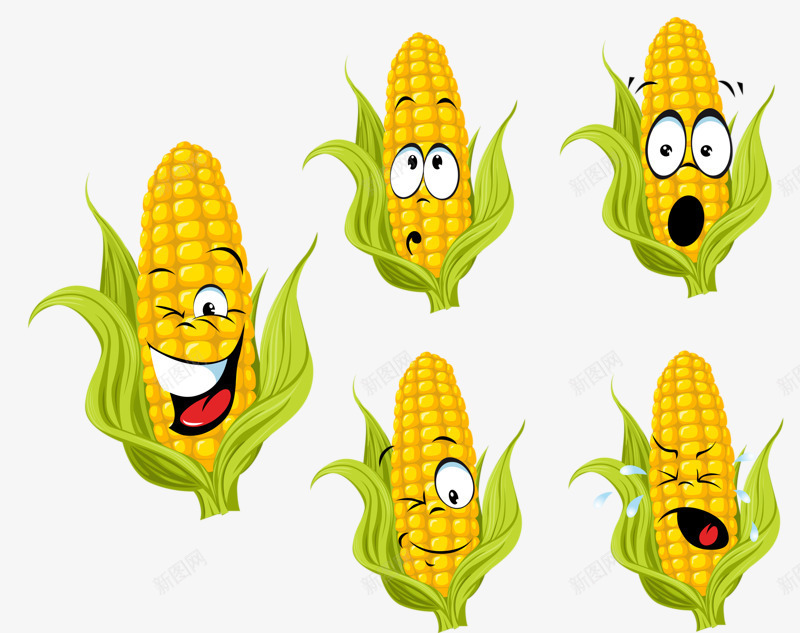 卡通玉米表情包png免抠素材_新图网 https://ixintu.com 卡通 玉米 玉米表情包 表情包
