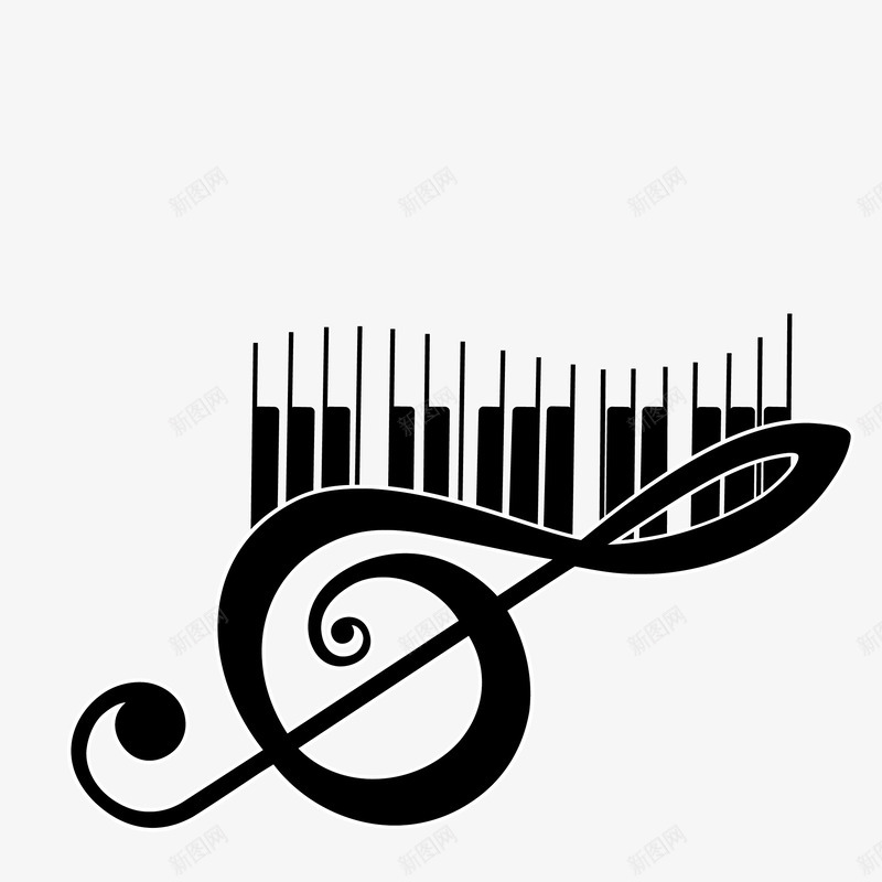音符上的琴键png免抠素材_新图网 https://ixintu.com png图形 png装饰 手绘 琴键 装饰 音符 黑色