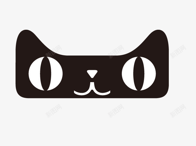 手绘黑色天猫表情图标png_新图网 https://ixintu.com 图标 表情 黑色