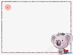 浅紫色童袜树袋熊边框高清图片