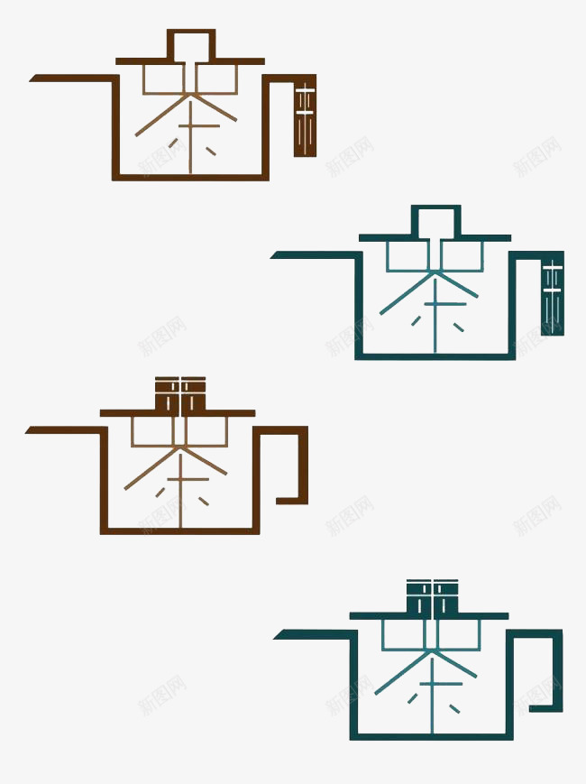 创意茶字图标png_新图网 https://ixintu.com 中国风 创意logo 抽象 汉字 茶logo 茶壶