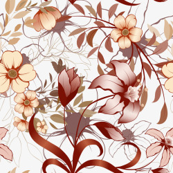 褐色花朵花纹底纹矢量图高清图片