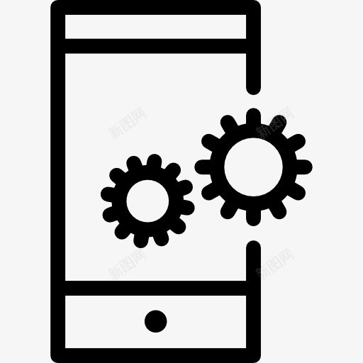 移动应用程序开发图标png_新图网 https://ixintu.com 手机 技术 智能手机 设置 齿轮