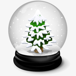 水晶球png免抠素材_新图网 https://ixintu.com 圣诞 圣诞树 圣诞节 水晶球 雪 雪花