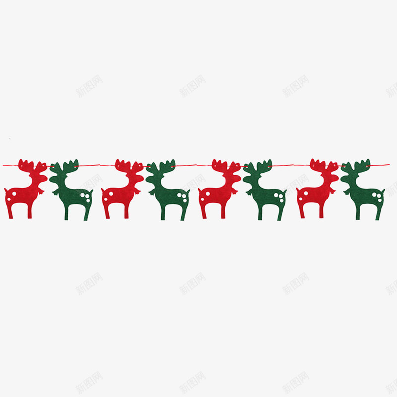 圣诞小鹿串png免抠素材_新图网 https://ixintu.com 剪纸 圣诞 小灯串 悬浮 节日 装饰