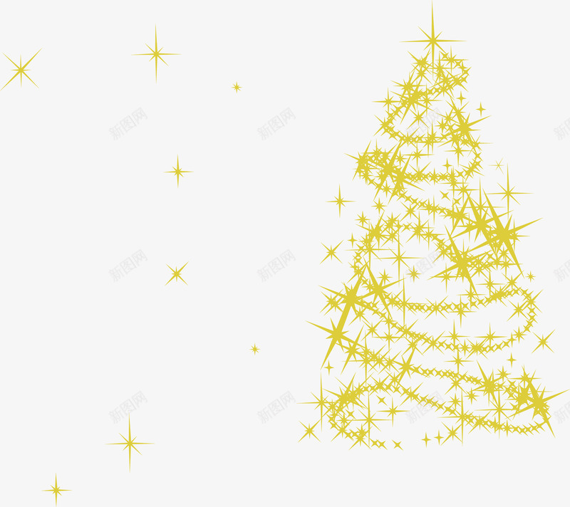 星光圣诞树png免抠素材_新图网 https://ixintu.com 圣诞树 星光 灯光 舞台 黄色