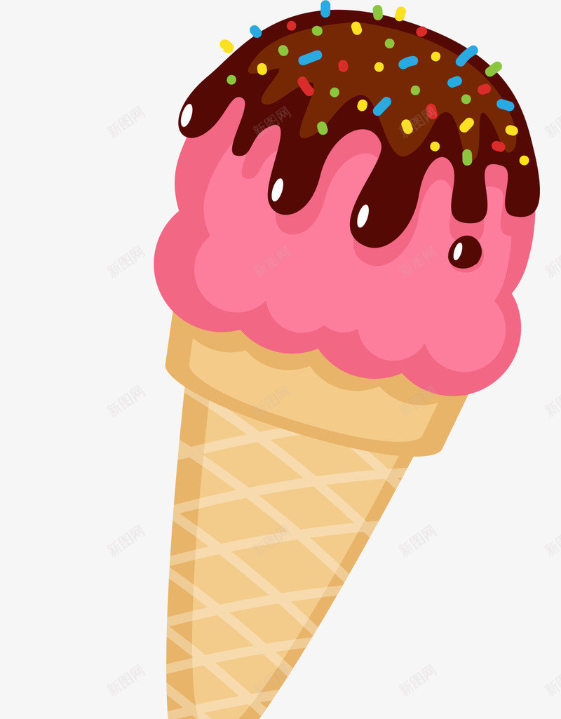 粉色卡通美味甜筒png免抠素材_新图网 https://ixintu.com 冰淇淋 凉爽夏季 夏天 夏日解暑 清凉 美味甜筒 雪糕