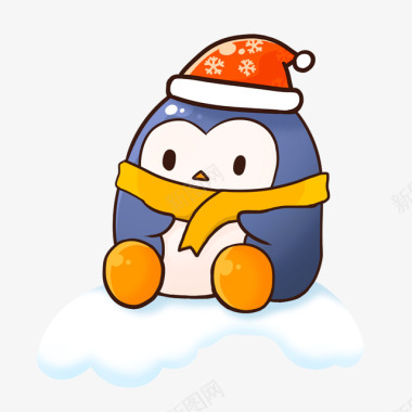 卡通戴帽子的企鹅图标图标