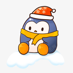 戴帽子的企鹅卡通戴帽子的企鹅图标高清图片