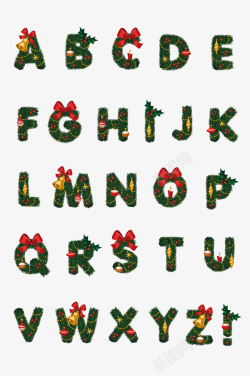 2018文字设计2018圣诞节主题英文字母高清图片