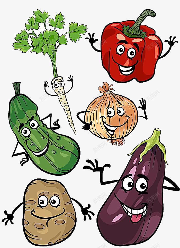 手绘蔬菜表情包png免抠素材_新图网 https://ixintu.com 手绘 蔬菜 表情包素材 黄瓜