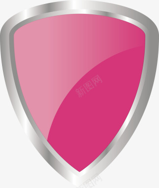 粉色盾牌矢量图图标图标