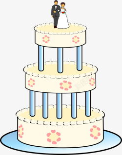 新浪三层婚礼蛋糕高清图片