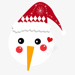 胡萝卜鼻子圣诞节可爱搞笑雪人头像矢量图高清图片