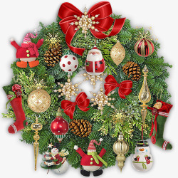 圣诞免抠图片素材大全圣诞装饰花环大全高清图片