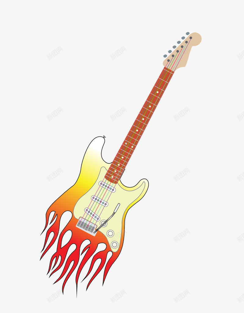 向量的吉他模板png免抠素材_新图网 https://ixintu.com Stratocaster 吉他 向量的吉他 火焰 电 音乐