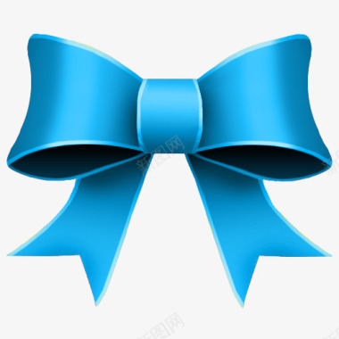 蓝色的蝴蝶结icon图标图标