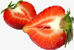 一半草莓半个草莓高清图片