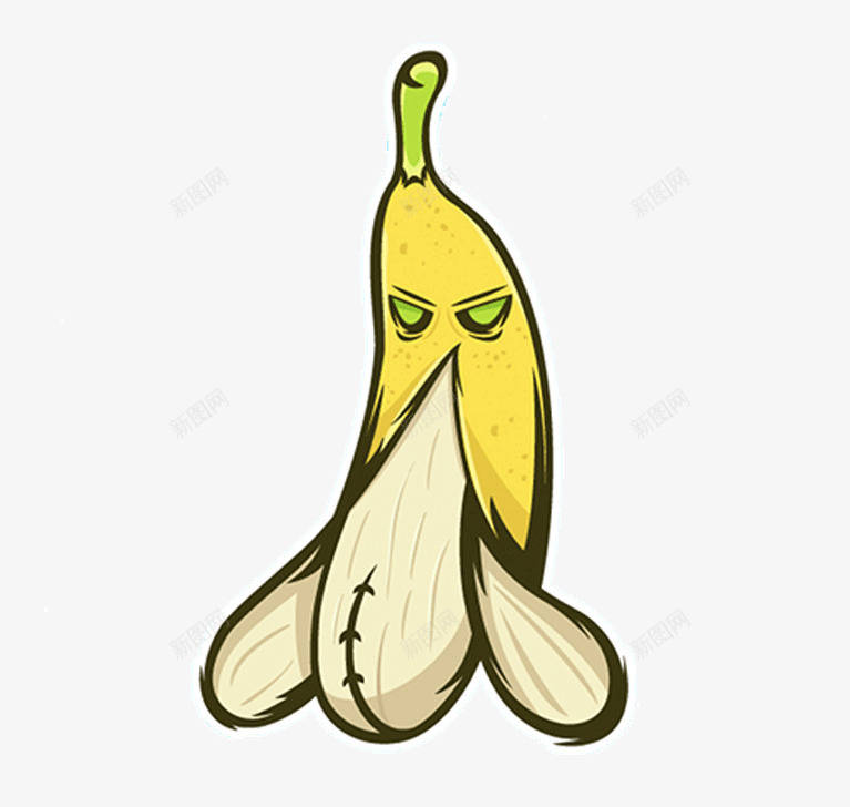 创意剥皮香蕉png免抠素材_新图网 https://ixintu.com 创意 剥皮 水果 行走 表情 香蕉