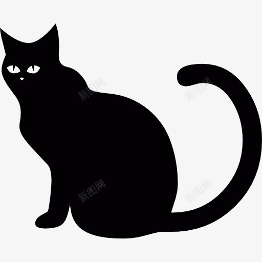 猫黑图标png_新图网 https://ixintu.com 万圣节 动物 晚上 派对 猫 黑