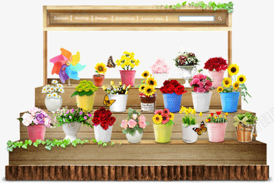 花卉展示架png免抠素材_新图网 https://ixintu.com 五颜六色 展示架 芬芳 花卉 花朵