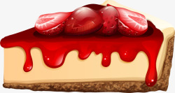 草莓酱手绘手绘芝士蛋糕高清图片