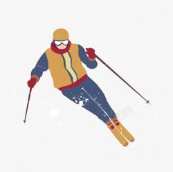 滑雪的运动员矢量图素材