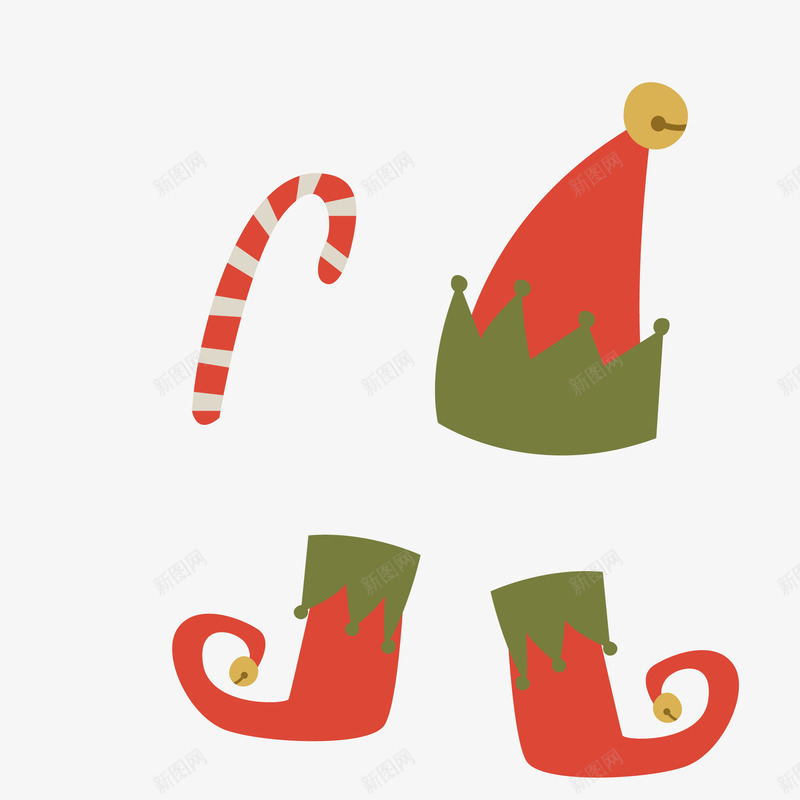 圣诞节小丑的装扮矢量图ai免抠素材_新图网 https://ixintu.com 圣诞节 小丑 帽子 糖果 红色 节日 鞋子 矢量图