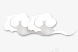 手绘云组合中国风云朵卡通插画高清图片