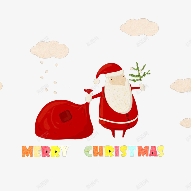 韩版可爱卡通风格圣诞老人海报png_新图网 https://ixintu.com 可爱 圣诞树 圣诞老人 圣诞节 圣诞贺卡 清新 金色麋鹿 韩版 麋鹿