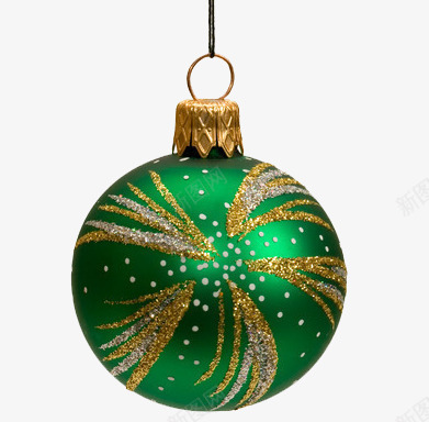 绿色彩球装饰物png免抠素材_新图网 https://ixintu.com 圣诞元素 彩球 绿色 装饰