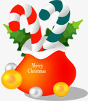 圣诞节拐杖糖卡通布袋礼物png免抠素材_新图网 https://ixintu.com 卡通 圣诞节 布袋 拐杖 礼物