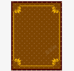 土黄色复古宫廷卡片边框花素材