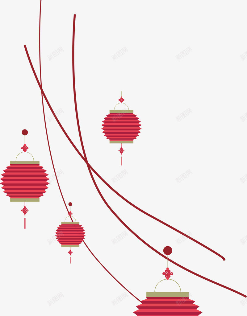 中国风红色灯笼挂饰png免抠素材_新图网 https://ixintu.com 中国风灯笼 新年 新年快乐 春节 春节快乐 灯笼挂饰 红灯笼