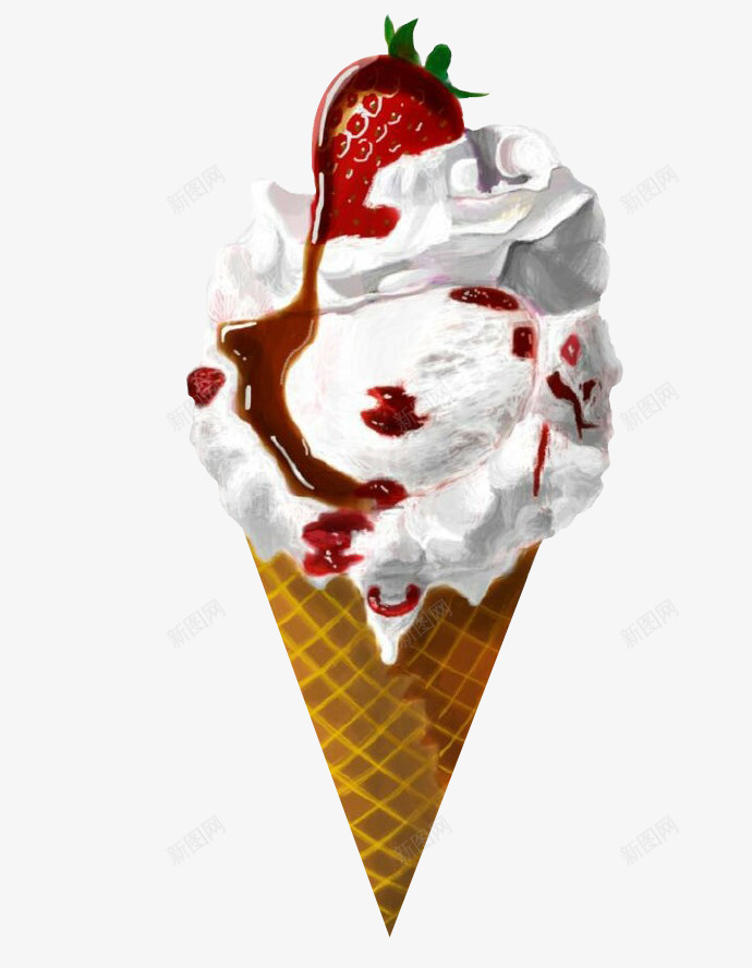 美味的草莓冰淇淋png免抠素材_新图网 https://ixintu.com 冰淇淋 奶油 草莓 草莓冰淇淋