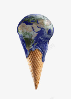 融化冰激凌环保全球变暖高清图片