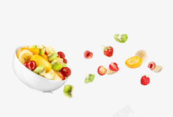 碗里的切开水果素材
