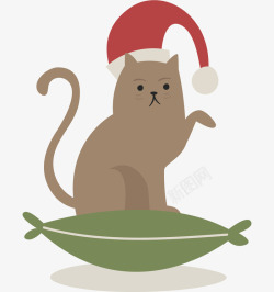 戴圣诞帽戴圣诞帽的猫咪高清图片