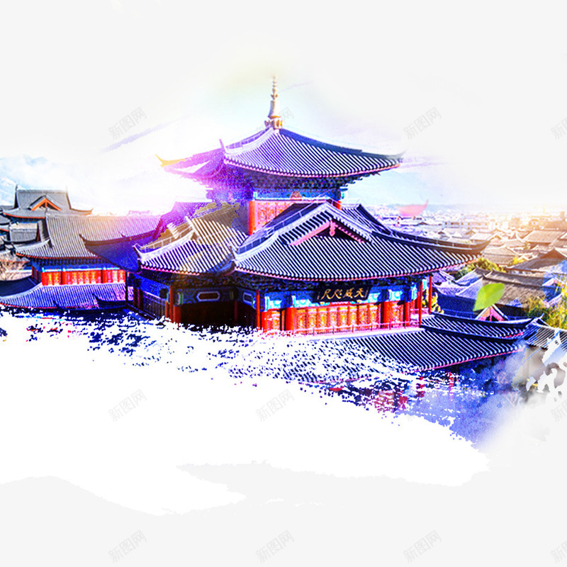中国风建筑png免抠素材_新图网 https://ixintu.com 中国风 丰台 京城 古代 古建筑 城楼 宫殿 皇宫