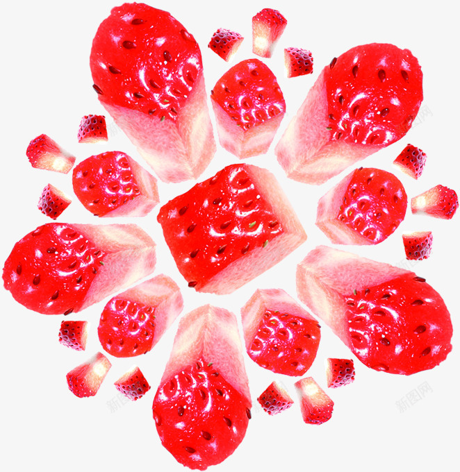 红色草莓奶香创意png免抠素材_新图网 https://ixintu.com 创意 红色 草莓