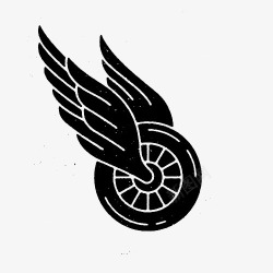 大轮子黑色的长翅膀的轮子高清图片