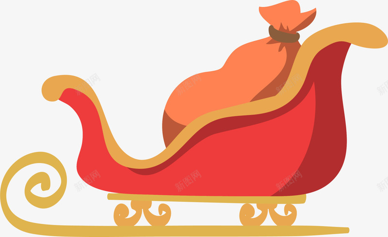 红色冬日圣诞节雪橇车png免抠素材_新图网 https://ixintu.com Christma Christmas Merry 冬日雪橇车 卡通礼袋 圣诞快乐 圣诞节 装饰图案