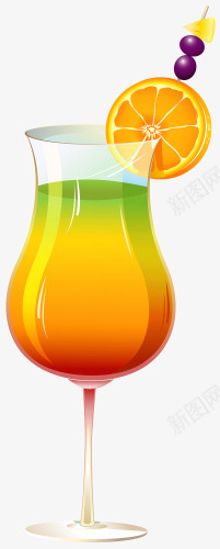 插着橙片的果汁png免抠素材_新图网 https://ixintu.com 杯子 果汁 玻璃 饮料 饮杯