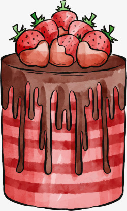 美味草莓果酱蛋糕矢量图素材