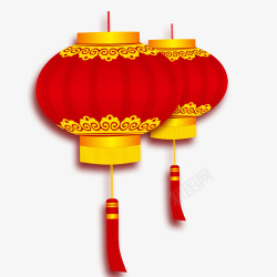 红色中国风灯笼挂饰素材