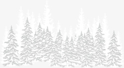 雪花树林圣诞节灰色圣诞树林高清图片