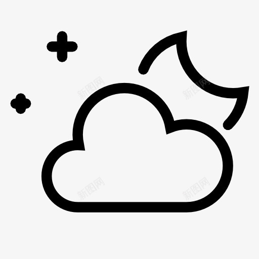 partlycloudynighticon图标png_新图网 https://ixintu.com 多云 夜晚